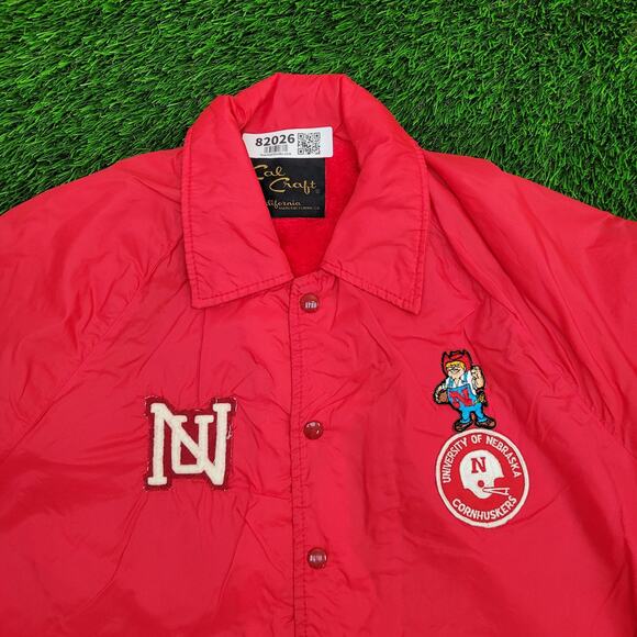 Vintage 90s University-of Nebraska Coach Jacket XL 24x28 USA - Picture 11 of 16